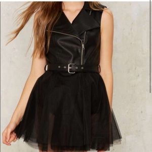 Nasty gal faux leather tulle vest size small